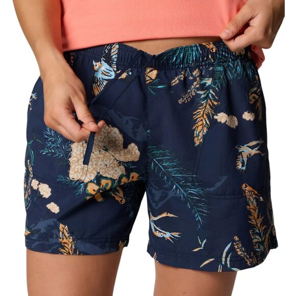 Columbia Women's Sandy River™ III Cargo Shorts Floral Print Navy Size Small - Picture 4 of 5